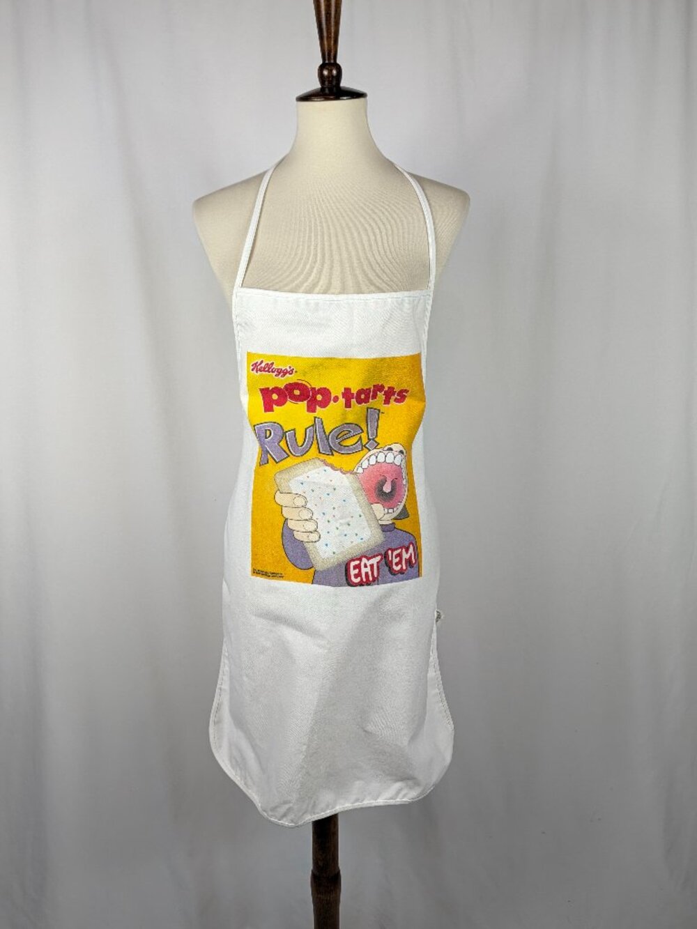 Kellogg’s Pop Tarts Rule White Apron Man Eating Pop-Tart Eat Em Graphic Y2K 2000